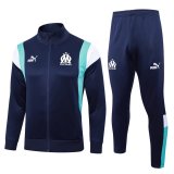 23/24 Olympique Marseille Royal Soccer Training Suit Jacket + Pants Mens