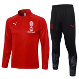 23/24 AC Milan Red Soccer Training Suit Jacket + Pants Mens
