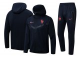 2022 France Hoodie Royal Soccer Training Suit Jacket + Pants Mens