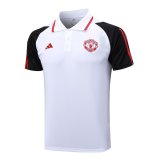 23/24 Manchester United White Soccer Polo Jersey Mens