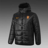 20/21 Netherlands Black Men Soccer Winter Jacket