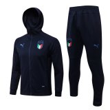 21/22 Italy Hoodie Royal Soccer Training Suit Jacket + Pants Mens
