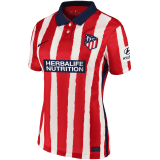 20/21 Atletico Madrid Home Red & White Stripes Women Soccer Jersey