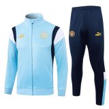 23/24 Manchester City Blue Soccer Training Suit Jacket + Pants Mens