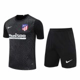 20/21 Atletico Madrid Goalkeeper Black Man Soccer Jersey + Shorts Set