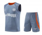 23/24 Inter Milan Light Grey Soccer Training Suit Singlet + Short Mens