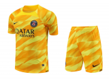 23/24 PSG Goalkeeper Yellow Soccer Jersey + Shorts Mens