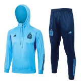 (Hoodie) 2024 Argentina Blue Soccer Training Suit Sweatshirt + Pants Mens