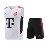 22/23 Bayern Munich White Soccer Singlet + Shorts Mens