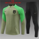 23/24 Atletico Madrid Army Green Soccer Training Suit Kids