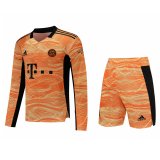 21/22 Bayern Munich Goalkeeper Orange LS Soccer Jersey + Shorts Mens