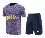 23/24 Tottenham Hotspur Purple Soccer Training Suit Jersey + Short Mens