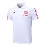 23/24 Manchester United White Soccer Polo Jersey Mens
