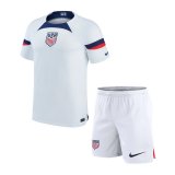 2022 USA Home Soccer Jersey + Shorts Kids