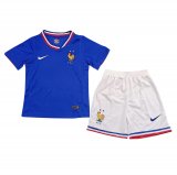 2024 France Home Soccer Jersey + Shorts Kids
