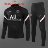 21/22 PSG Black Soccer Training Suit(Sweatshirt + Pants) Kids