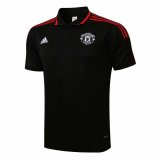 21/22 Manchester United Black - Red Soccer Polo Jersey Mens