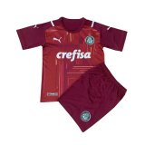 21/22 Palmeiras Goalkeepr Red Soccer Jersey + Shorts Kids