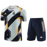23/24 Real Madrid Grey Soccer Training Suit Jersey + Short Mens