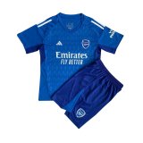 23/24 Arsenal Goalkeeper Blue Soccer Jersey + Shorts Kids