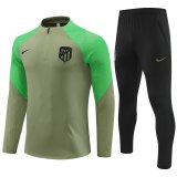 23/24 Atletico Madrid Army Green Soccer Training Suit Mens