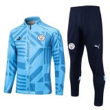 22/23 Manchester City Blue Soccer Training Suit Jacket + Pants Mens