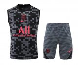 22/23 PSG x Jordan Grey Soccer Training Suit Singlet + Short Mens