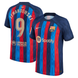 (Lewandowski #9 Player Version) 22/23 Barcelona Home Soccer Jersey Mens