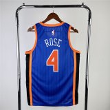 (ROSE - 4) 2024 New York Knicks Blue Swingman Jersey - City Edition Mens