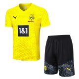 23/24 Borussia Dortmund Yellow Soccer Training Suit Jersey + Short Mens