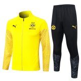 23/24 Borussia Dortmund Yellow Print Soccer Training Suit Jacket + Pants Mens
