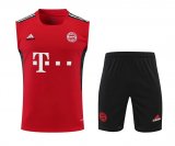 22/23 Bayern Munich Red Soccer Training Suit Singlet + Short Mens