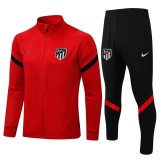 21/22 Atletico Madrid Red Soccer Training Suit Jacket + Pants Mens