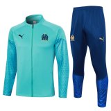 23/24 Olympique Marseille Green Soccer Training Suit Jacket + Pants Mens