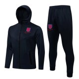 21/22 England Hoodie Navy Soccer Training Suit Jacket + Pants Mens