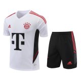 22/23 Bayern Munich White Soccer Jersey + Shorts Mens
