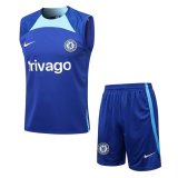 22/23 Chelsea Blue Soccer Singlet + Shorts Mens