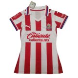 20/21 Chivas Home Red&White Stripes Woman Soccer Jersey
