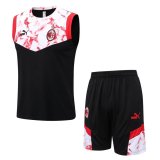 21/22 AC Milan Black Soccer Training Suit Singlet + Short Mens