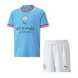 22/23 Manchester City Home Soccer Jersey + Shorts Kids