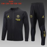 23/24 PSG x Jordan Black Soccer Training Suit Jacket + Pants Kids