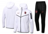2022 France Hoodie White Soccer Training Suit Jacket + Pants Mens
