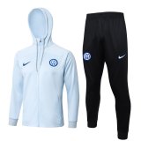 (Hoodie) 23/24 Inter Milan Light Blue Soccer Training Suit Jacket + Pants Mens
