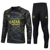 23/24 PSG x Jordan Black II Soccer Training Suit Sweatshirt + Pants Mens