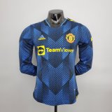 (Player Version) 21/22 Manchester United Third Long Sleeve Mens Soccer Jersey