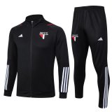 23/24 Sao Paulo FC Black Soccer Training Suit Jacket + Pants Mens