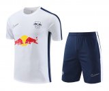 23/24 RB Leipzig White Soccer Training Suit Jersey + Short Mens