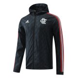 (Hoodie) 22/23 Flamengo Black All Weather Windrunner Soccer Jacket Mens
