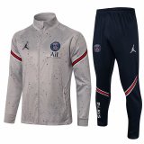 21/22 PSG x Jordan Grey Spots Soccer Training Suit Jacket + Pants Mens