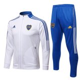 21/22 Boca Juniors White Soccer Training Suit (Jacket + Pants) Mens